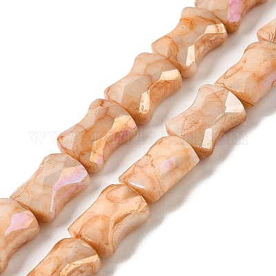 Стеклянные бусины с гальваническим покрытием  GLAA-D013-06C-1