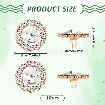 10 шт. пуговицы со стразами из сплава FIND-FG0003-20KCG-1