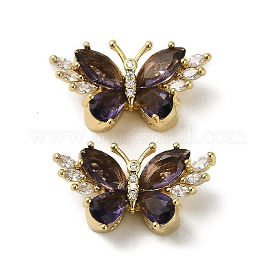 Латунные микро проложить кубического циркония бусы KK-B142-30G-1