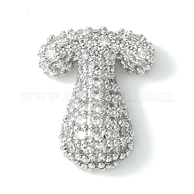 Подвески из латуни с покрытием из прозрачного кубического циркония KK-S378-01P-T-1