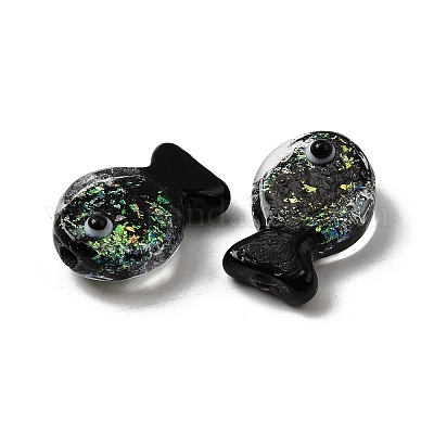 Бусины-рыбы из фольги ручной работы FOIL-Z001-01B-1