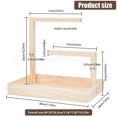 Прямоугольные деревянные витрины для ювелирных изделий ODIS-WH0329-34A-1