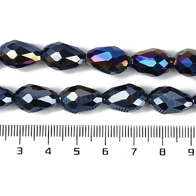 Непрозрачные однотонные гальванические стеклянные бусины EGLA-N013-P10mm-B01-1