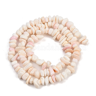 Натуральная розовая оболочка из бисера пряди SSHEL-L016-19-1