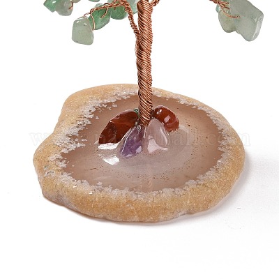 Натуральные зеленые авантюриновые чипсы и украшения для пьедестала из агата DJEW-A001-04I-1