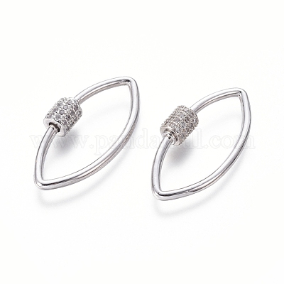 Латунь микропаве кубический цирконий винт карабин подвески с замком ZIRC-I031-19P-1