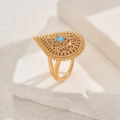 Регулируемые кольца для женщин с микропаве из латуни и кубическими цирконами TD9385-2-1