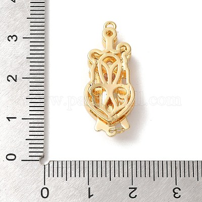 Латунные микро проложить кубического циркония ящик с застежками KK-A227-31G-1