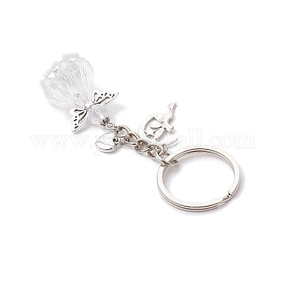 Брелок из стекла и сплава в тибетском стиле KEYC-MZ00037-10-1