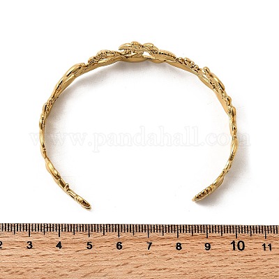 Летние браслеты-манжеты из нержавеющей стали 304 для женщин BJEW-F510-01G-1