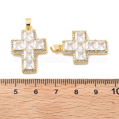 Поперечные латунные микро проложить кубического циркония подвески KK-M325-02G-1