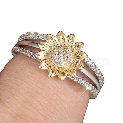 Латунные кольца на палец с фианитом и паве FS-WG273A5-01-1