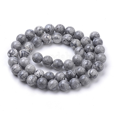 Натуральный камень-карта / камень пикассо / нити из бисера пикассо&nbsp;G-S259-09-8mm-1