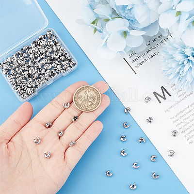 200 шт. крышки для обжимных бусин из нержавеющей стали 304 STAS-UN0055-99-1