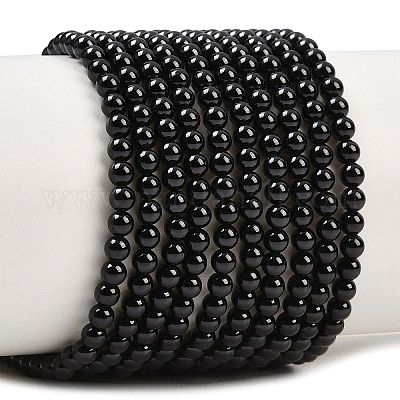 Натуральный черный шпинель нити круглый шарик&nbsp;G-A130-3mm-32A-1