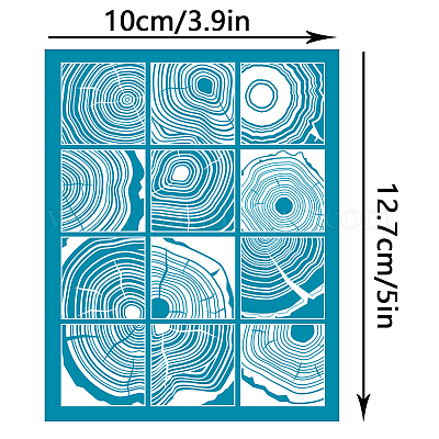 Wholesale OLYCRAFT 4x5 Inch Clay Stencils Wood Grain Pattern Silk