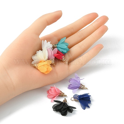 10шт 10 цвета шифоновые подвески FIND-YW0003-09-1