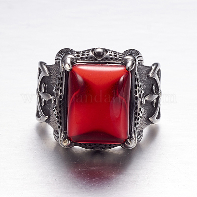 Кольца из хирургической нержавеющей стали 316 с широкими полосами RJEW-P115-01-1