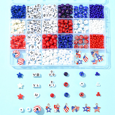 Наборы для изготовления ювелирных изделий своими руками ко Дню независимости DIY-FS0006-52-1