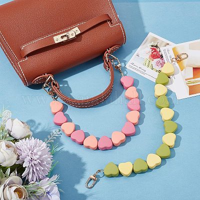 1 Piece Heart Shaped Bag Chain Strap Extender Purse Strap Extender Handbag  Chain Heart Chain Strap Extender for Handbag Shoulder Bag Cross Body Bag, R