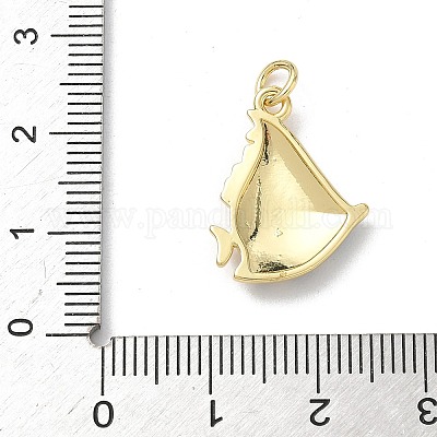 Подвески из латуни с морскими животными и эмалью KK-B155-02A-G-1