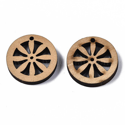 Кулоны из неокрашенного натурального дерева WOOD-N007-119-1
