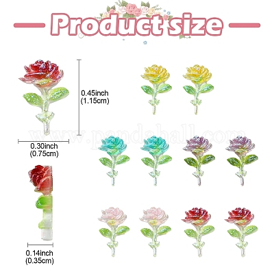 50шт 5 цвета прозрачные кабошоны из смолы декодирования RESI-YW0001-66-1