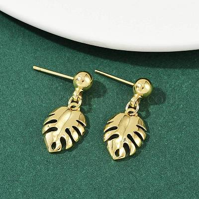 Серьги-гвоздики из латуни в форме сердца EJEW-Z115-03G-1