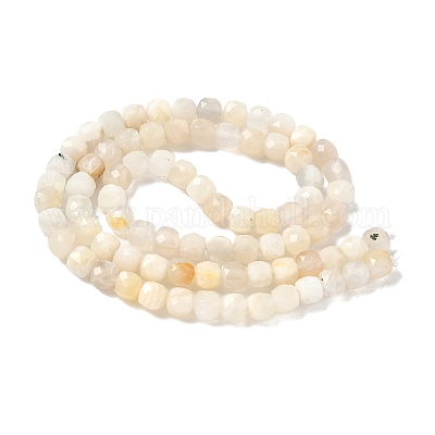 Натуральный белый лунный камень бисер пряди&nbsp;LS-G-I385-A01-1