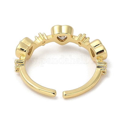 Кольца-манжеты для пальцев из латуни с микропаве из кубического циркония для женщин RJEW-C114-21B-G-1