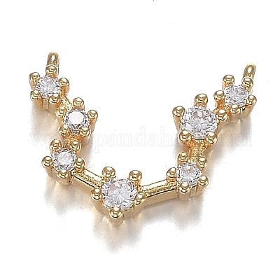 Брелоки из прозрачной латуни с кубическим цирконием ZIRC-F120-019G-12-1