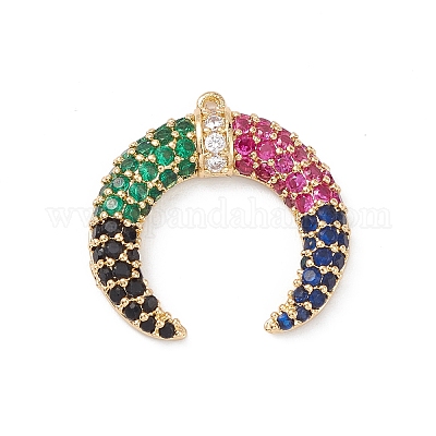 Реечное покрытие латунь микро паве разноцветные подвески из кубического циркония KK-L155-61G-1