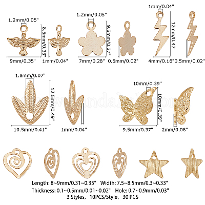 80шт 8 стильные латунные подвески KK-FH0002-12-1