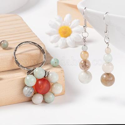 340шт 4 размера натуральный цветок амазонитовые бусины G-LS0001-22-1