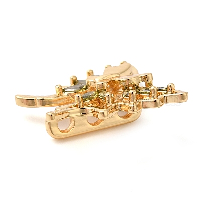 Многожильные звенья из латуни с микропаве и фианитом KK-G503-36G-03-1