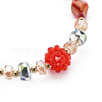 Elastic Bracelet of Tiny Faceted Gemstone Beads -  Denmark