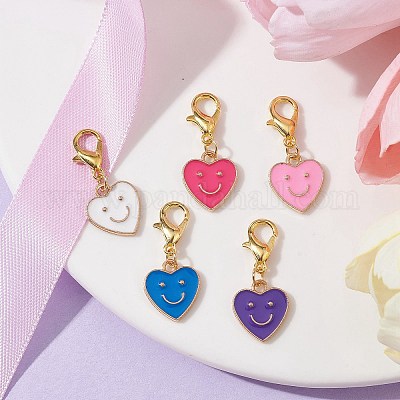 Подвески из сплава с эмалью ко Дню матери HJEW-JM01508-02-1