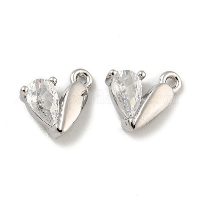 Латунь стекло кулоны KK-L211-014P-02-1