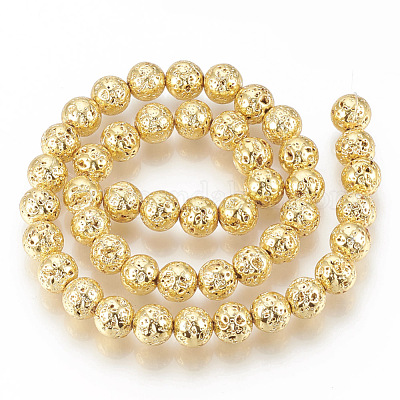 Гальванические бусины из натуральной лавы G-T061-55A-10mm-1