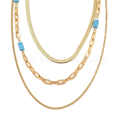 Золотистые однослойные ожерелья из нержавеющей стали 304 для женщин NJEW-A032-03G-02-1