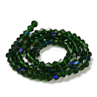 Прозрачные стеклянные бусины гальваническим пряди EGLA-A039-T4mm-L25-1