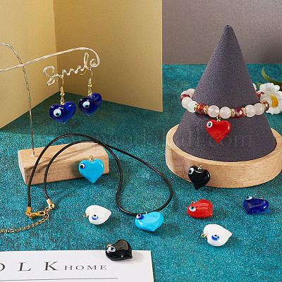 10 шт. 5-х цветные подвески ручной работы в стиле лэмпворк от сглаза LAMP-TA0001-15-1