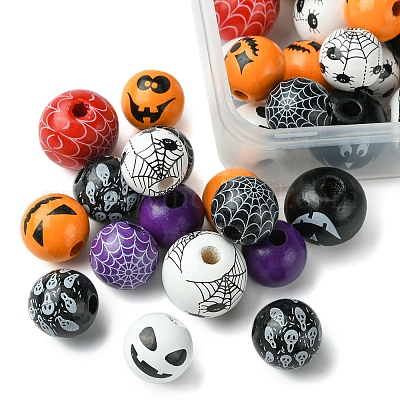 Набивные деревянные европейские бусины WOOD-FS0001-30-1