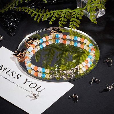 Punte Per Perline A Crimpare - 400 Pezzi, Acciaio Inox, Oro E Argento