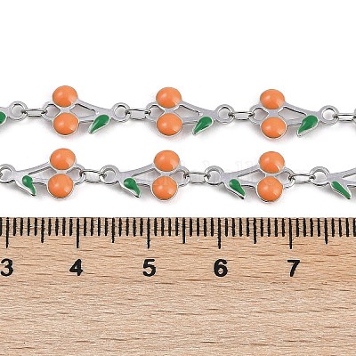 Цепи из нержавеющей стали 304 с эмалированными вишневыми звеньями CHS-M007-01P-05-1