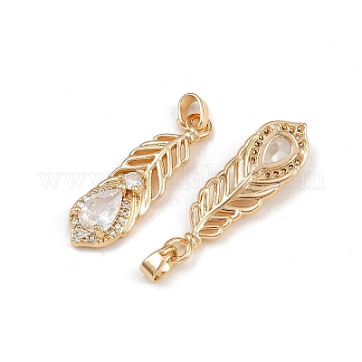 Латунные микро проложить кубического циркония подвески KK-K407-18G-1