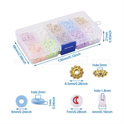 7790шт плоские круглые бусины из полимерной глины ручной работы CLAY-BT0001-01-1