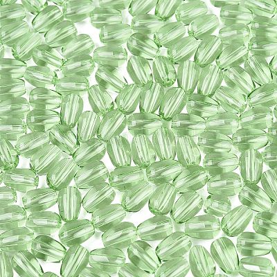 透明ガラスビーズ  ティアドロップ  淡緑色  6x4x4mm  穴：1mm  約6666個/1000g&nbsp;GLAA-Q113-01A-A04-1