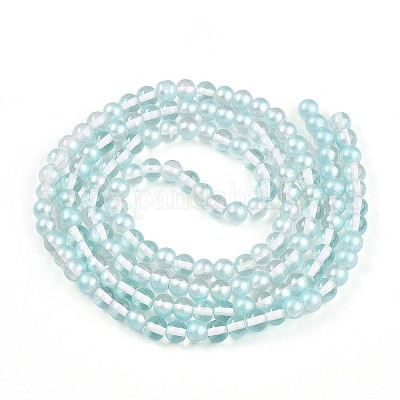 Запекание окрашенные прозрачные стеклянные бусины нити DGLA-N011-6mm-05-1