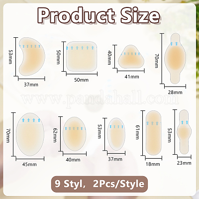 18 шт. 9 вида силиконовых накладок на пятку AJEW-AR0004-88-1